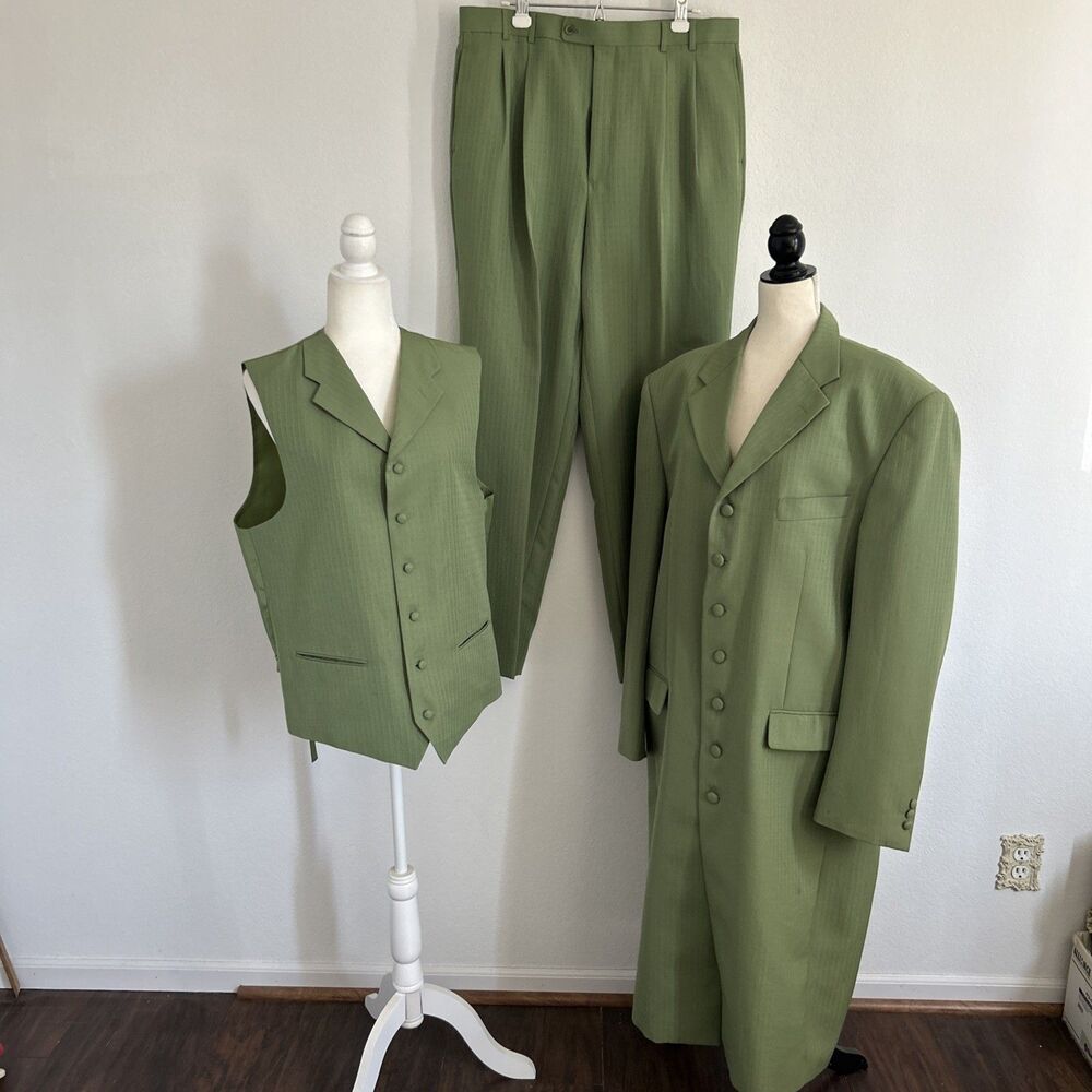 Zacchi Classic Italiano 3-Piece Suit Green Tailcoat Suit Magician Costume 44L